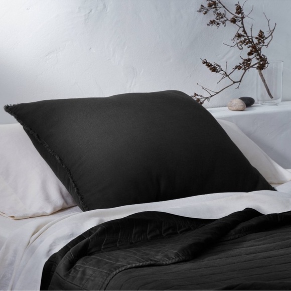 Casaluna Accents Casaluna Nwt Heavyweight Euro Washed Black Linen